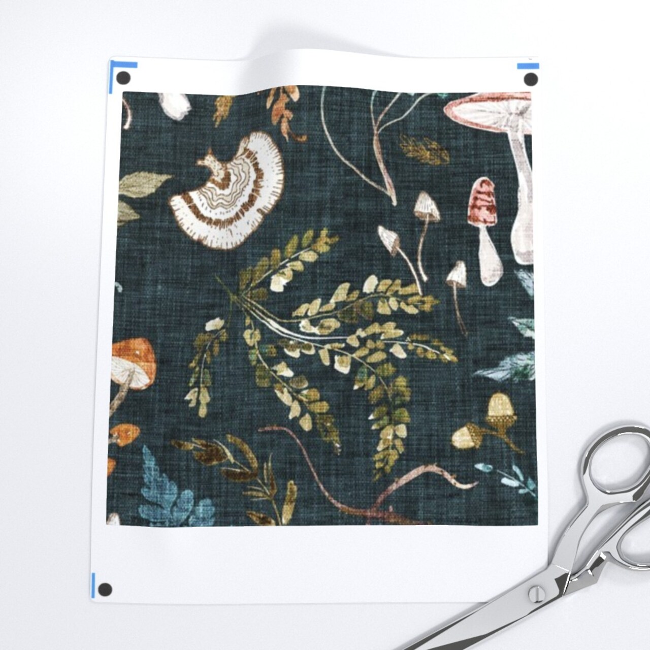 Mushrooms Moody Botanical Woodland Ferns Leaves Nature Cottagecore Custom Removable Wallpaper by Spoonflower Peel & Stick Wallpaper 2FT Wide